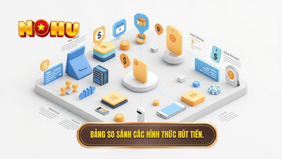 3. Bảng so sánh các hình thức rút tiền.
