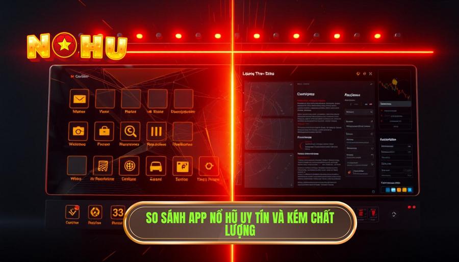 Bảng so sánh các đặc điểm của App nổ hũ dễ dùng vs App kém chất lượng
